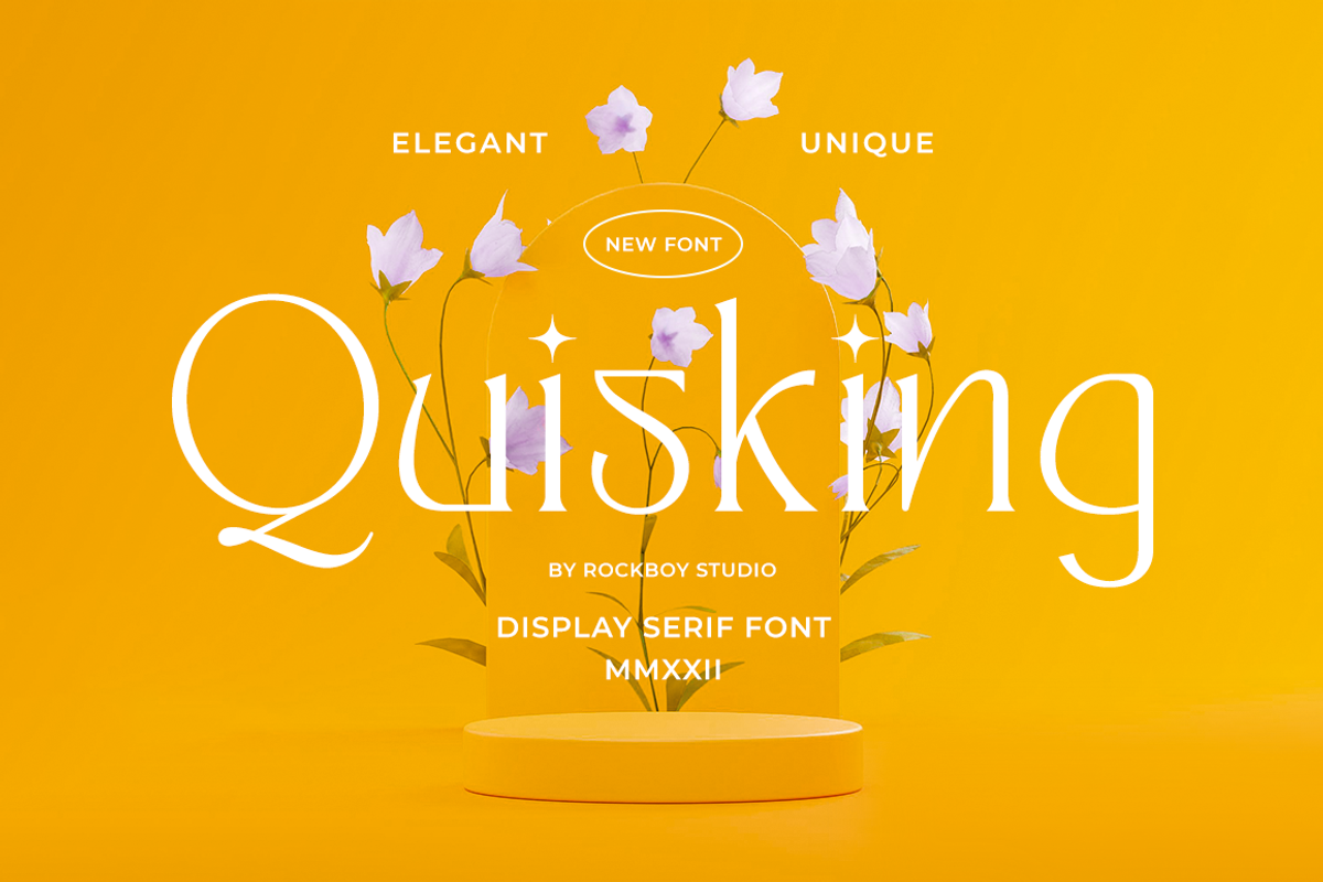 Quisking - Display Serif Font, a Font by RockboyStd (Photo 1 of 12)