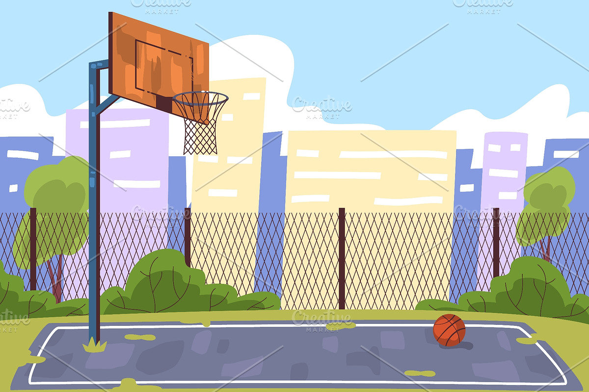 Outdoor basketball court. School, a Sport Illustration by Stock-Smart-Start (Photo 3 of 3)