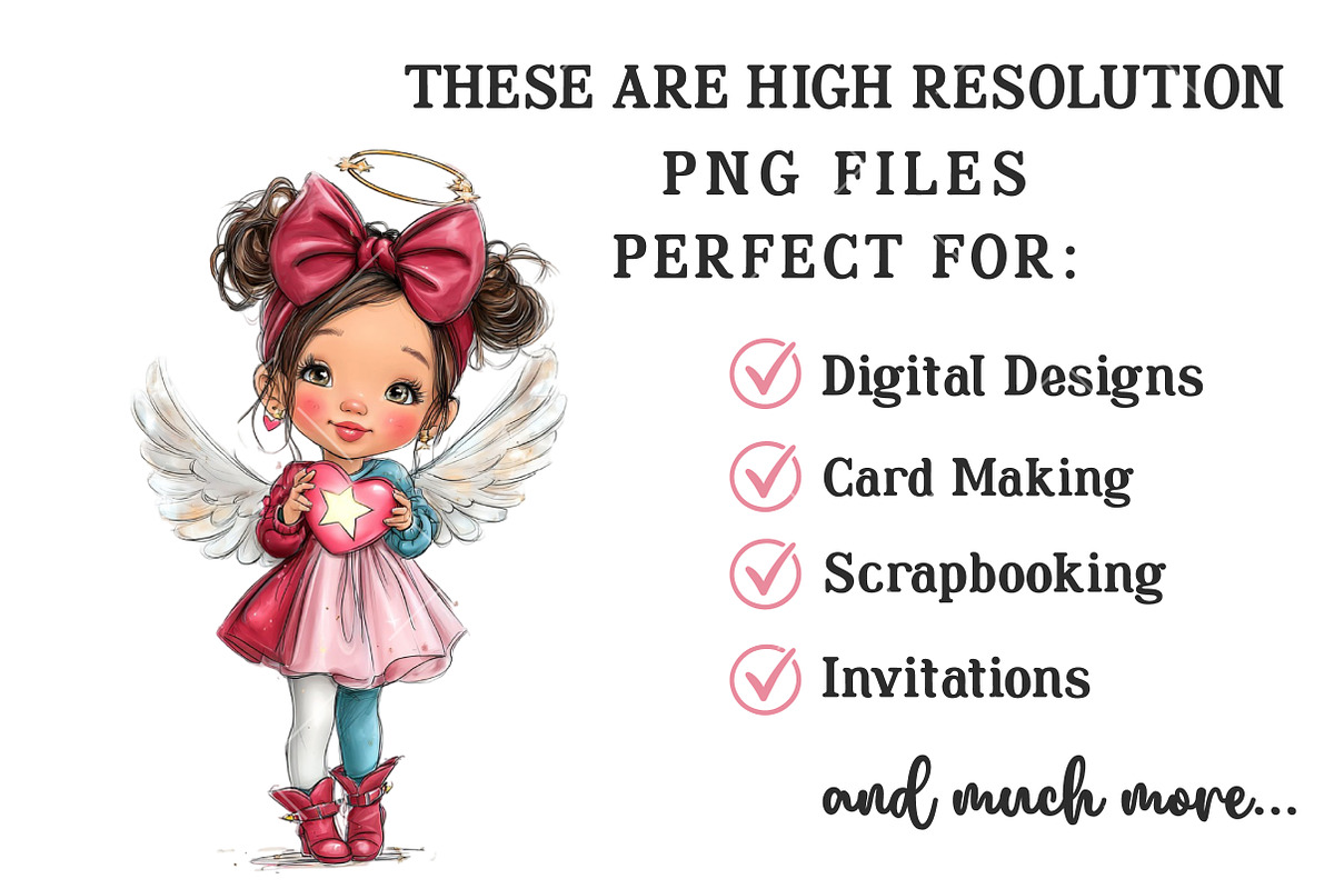Whimsical Valentine Girl Clipart, an Illustration by OK Design (Photo 4 of 6)