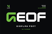 Geof – Futuristic Tech Display Font