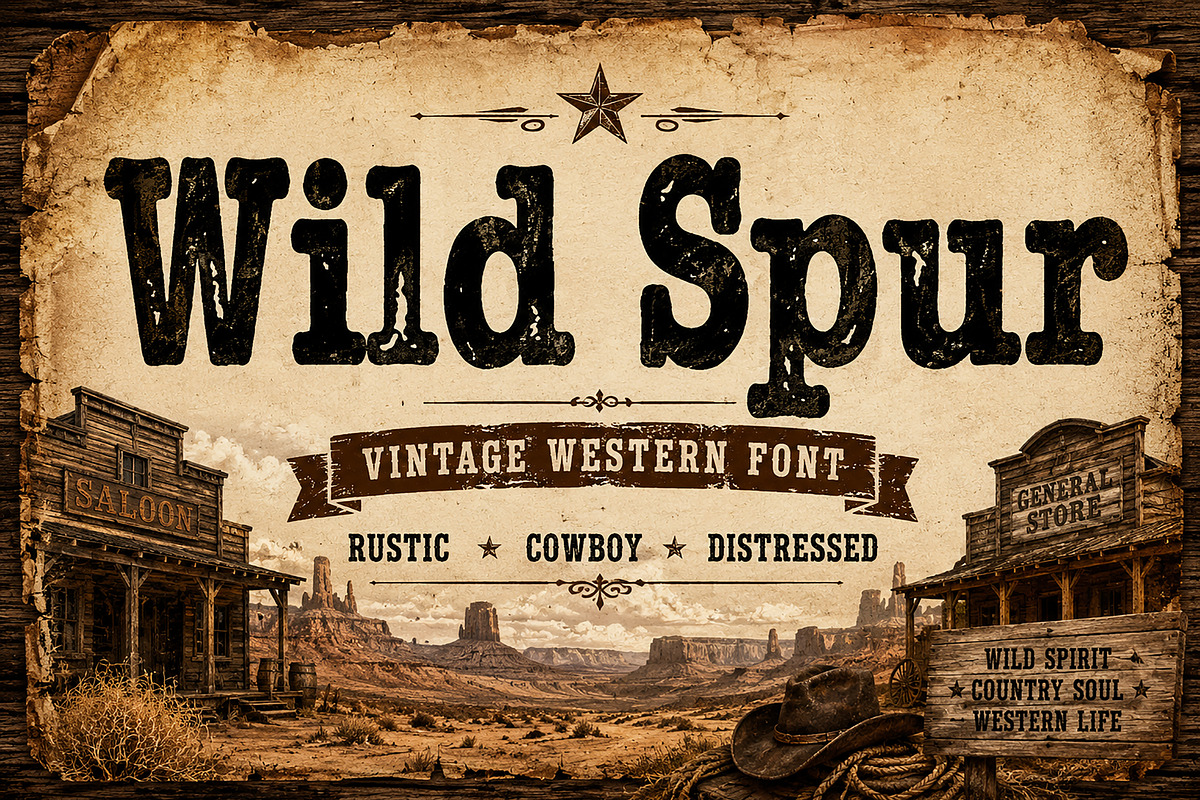 Wild Spur, a Slab Serif Font by Wow Magic (Photo 1 of 5)
