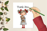 Quirky Funny Christmas Girls Clipart, an Illustration by Creative Art (Thumbnail 10 of 13)