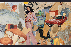 50% SALE!!! American Retro Collage C