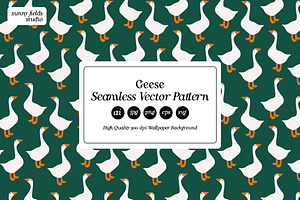 Geese Vector Seamless Pattern