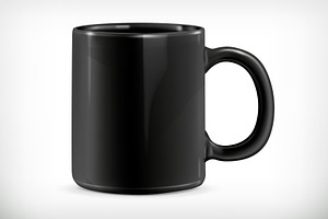 Black Mug, Vector Icon