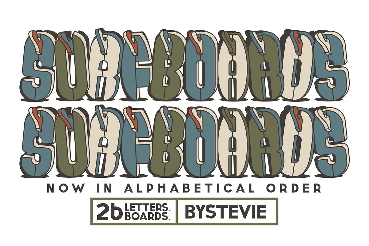 Surfboards Hand-Drawn Type, a Symbol Font by ByStevie (Photo 1 of 5)