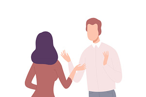 Young Man and Woman Arguing, Couple, a Person Illustration by TopVectors