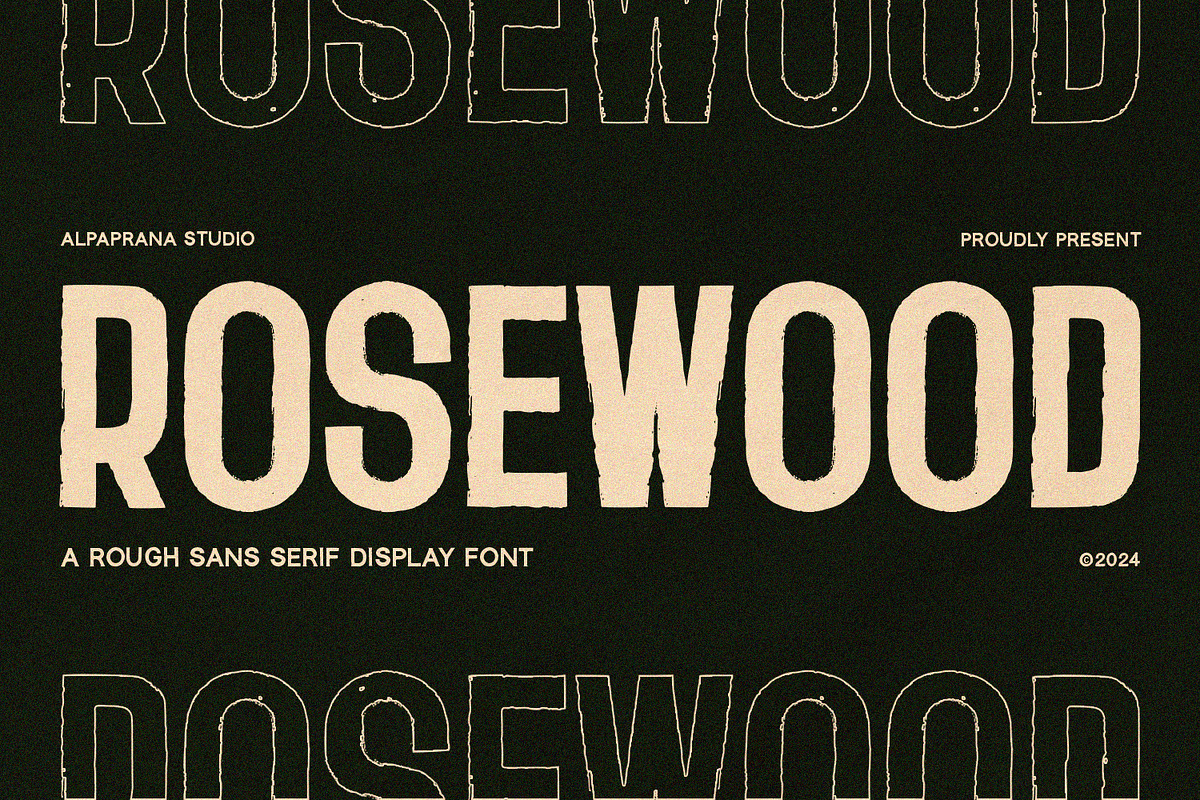 Rosewood - Sans Serif Font, a Sans Serif Font by Alpaprana (Photo 1 of 13)