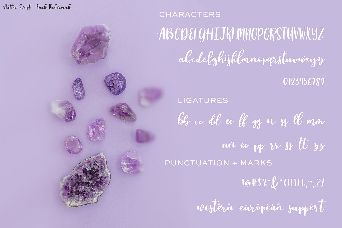 Auttie Calligraphy Font with Hearts, a Script Font by Beck McCormick (Photo 7 of 8)