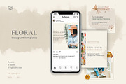 FLORAL Instagram Templates, a Social Media Template by Olg Store (Thumbnail 1 of 4)