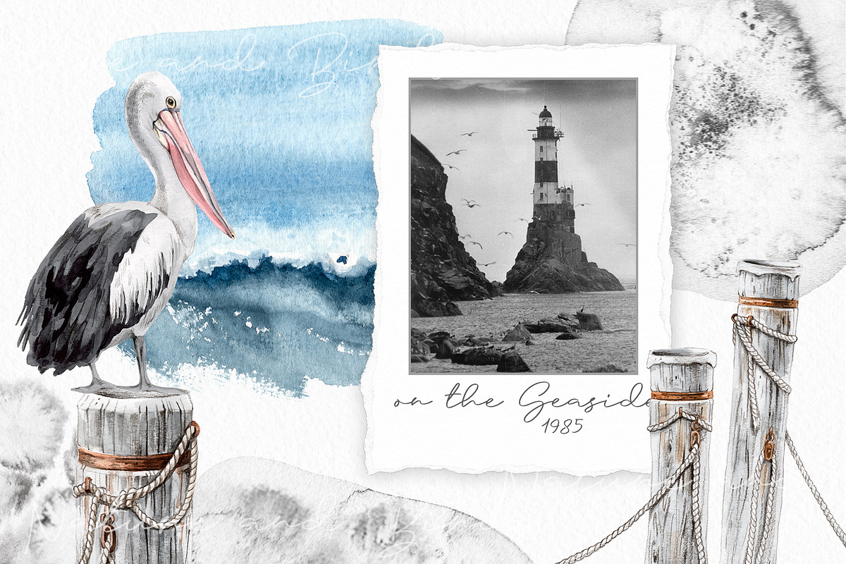 Watercolor Nature and Birds set, an Illustration by Alamella (Photo 2 of 13)
