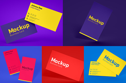 Floating Business Card Mockup Bundle