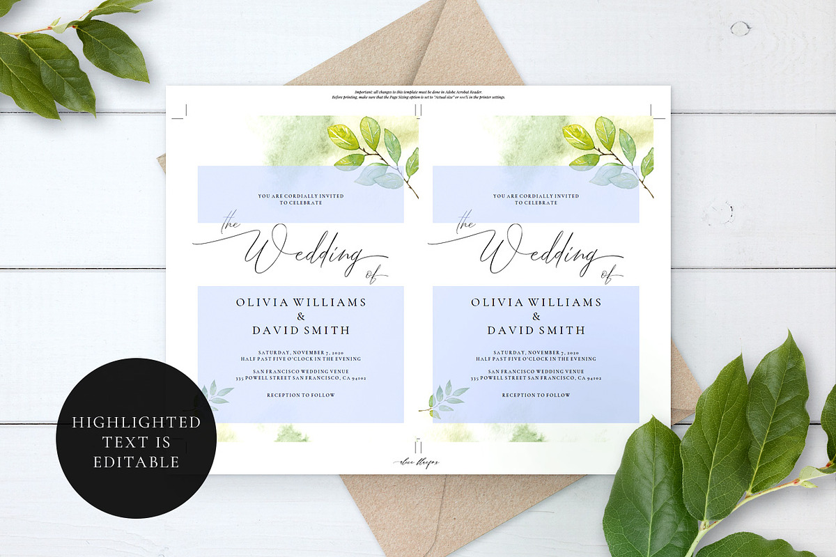 Wedding Invitation Template, Elisa, an Invitation Template by Alice Bluefox (Photo 7 of 9)