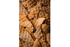 Broken waffle cones background, a Food & Drink Photo by Yulia Furman
