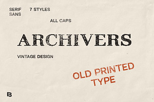 Archivers; Old Print All Caps Fonts, a Sans Serif Font by Eko Bimantara