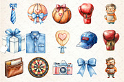 Fathers Day Watercolor Clipart, a Seasonal Illustration by Rose Art (Thumbnail 2 of 4)