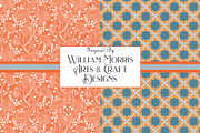Orange Blue Morris Repeat Pattern, a Pattern Graphic by RachelStudio (Thumbnail 3 of 5)