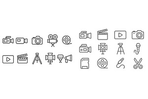 Collection of film and media icons, a Technology Illustration by ZinetroN