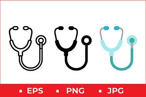 Stethoscope Icon Vector Design, a Solid Icon by Artonix