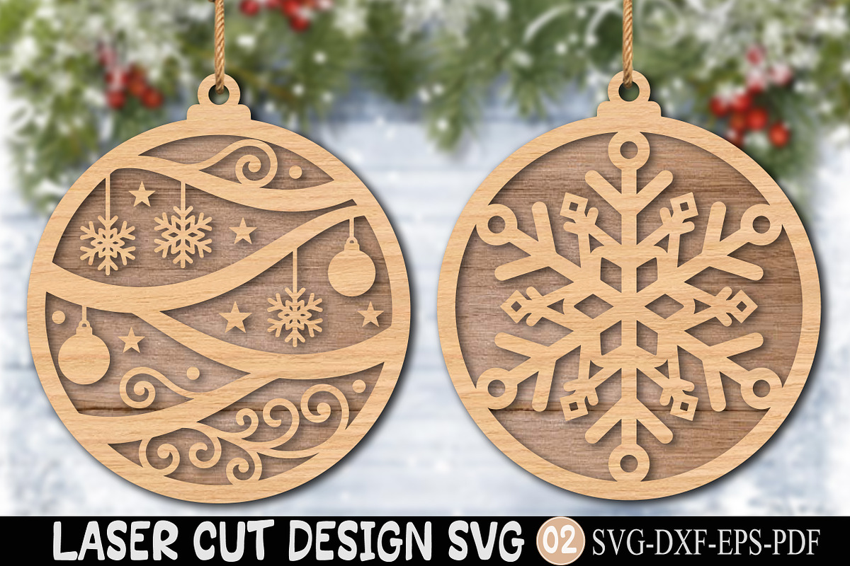 Christmas Ornament SVG Laser Cut, an Object Graphic by Rose Art (Photo 1 of 3)