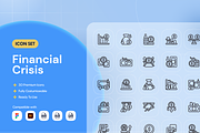 Financial Crisis Icon Set, an Outline Icon by Nathaya Studio (Thumbnail 1 of 2)