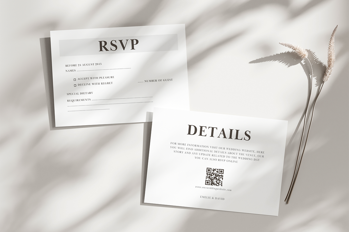 Minimalist Wedding Invitation Card, an Invitation Template by kin9candra (Photo 5 of 9)