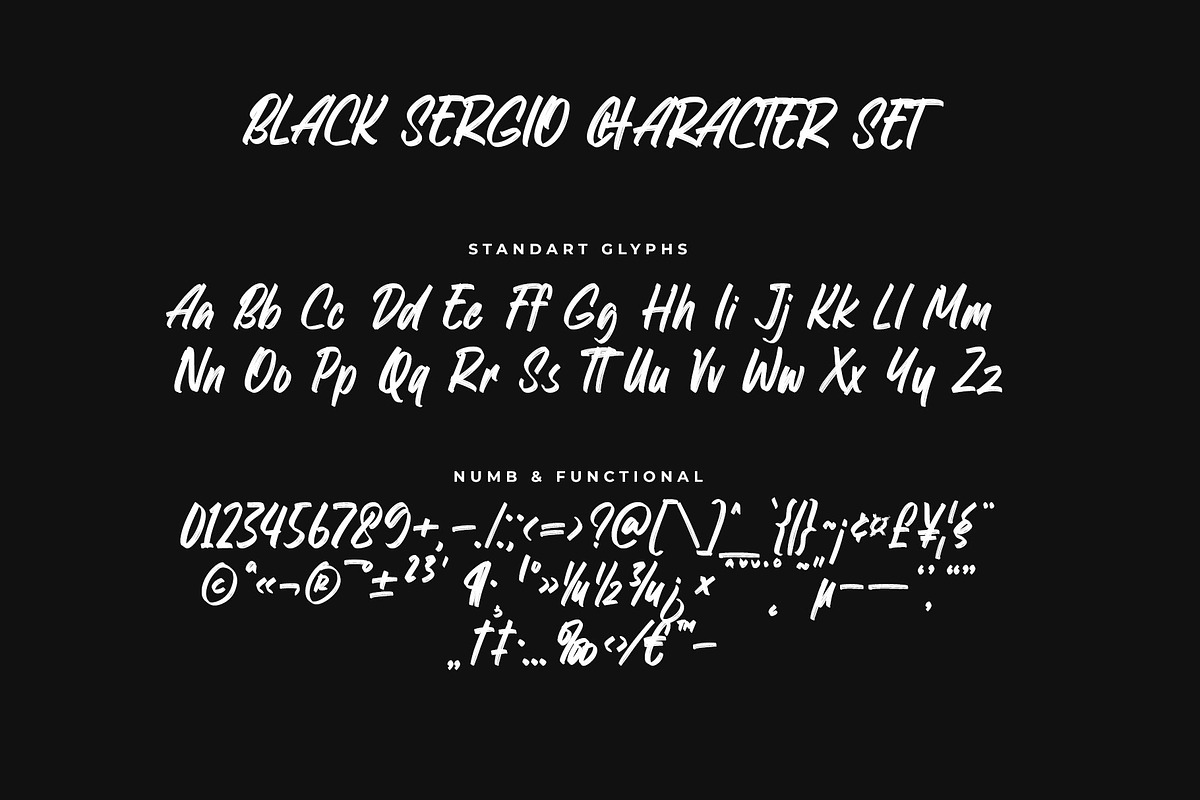 Black Sergio Brush Font, a Handwritten Font by RantautypeStudio (Photo 12 of 13)