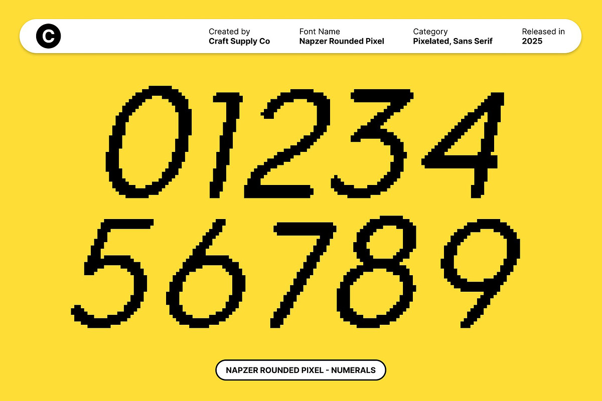Napzer Rounded Pixel, a Sans Serif Font by Craft Supply Co. (Photo 5 of 8)