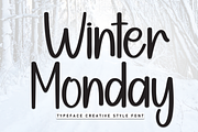 Winter Monday | Script Font, a Script Font by Scratchones (Thumbnail 1 of 8)