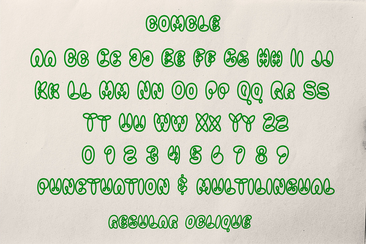 VT Bomble–Unique Bubble Display Font, a Font by ViactionType (Photo 8 of 11)