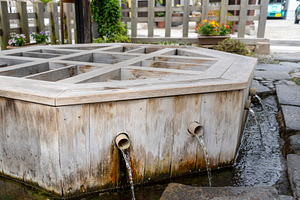 Wooden spring water well in the town of Matsumoto, Japan, an Architecture Photo by GoodGoods