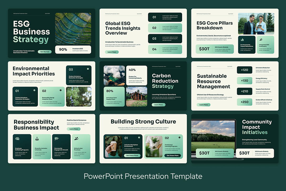 Green White ESG Business, a Presentation Template by Sixtemp (Photo 2 of 3)