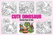 Cute Dinosaur Coloring Pages, a Decorative Illustration by Coco Bloom (Thumbnail 1 of 3)