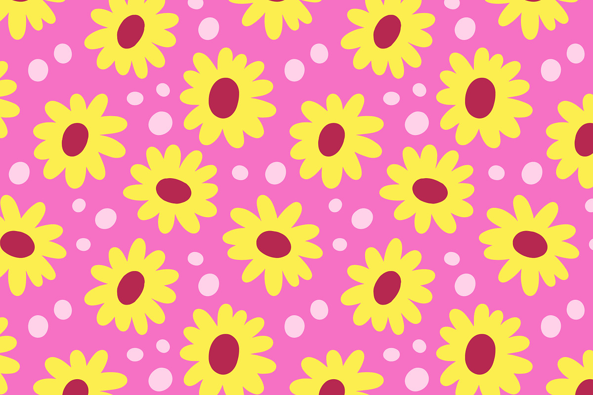 Groowy flowers, seamless pattern set, a Pattern Graphic by Good Studio (Photo 3 of 12)