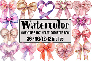 Valentine's Day Heart Coquette Bow, an Illustration by Design Market