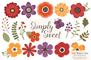 Autumn Flowers Clipart, an Illustration by Amanda Ilkov (Thumbnail 1 of 4)