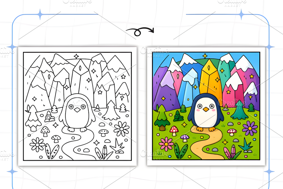 Whimsical Cozy Worlds Coloring Book, a Decorative Illustration by Design Station (Photo 4 of 8)