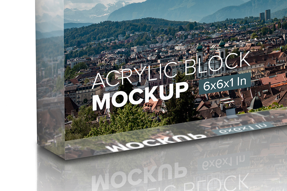 Square Acrylic Block Mockup, a Merchandise Mockup by Mockups by Carlos Viloria (Photo 5 of 5)