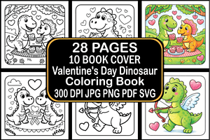 Valentine's Day Dinosaur Book, a Seasonal Illustration by Design Station