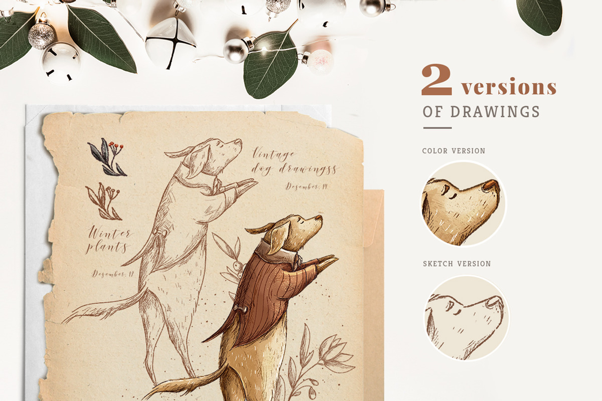 Vintage Holidays • Christmas Dogs, an Illustration by Yeticrab (Photo 7 of 13)