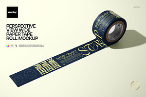 Wide Paper Tape Roll Mockup, a Packaging Mockup by creatsy5