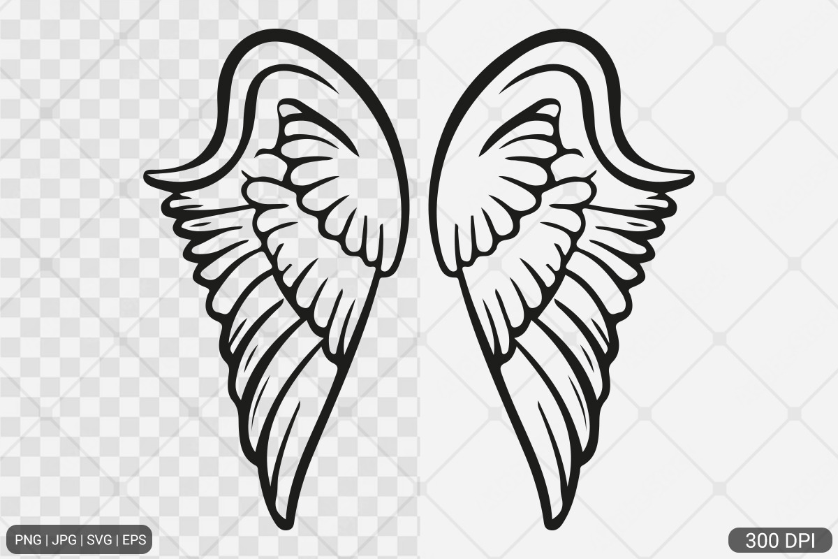Angel Wings SVG PNG Design Bundle, an Illustration by Actual Pixel (Photo 10 of 12)