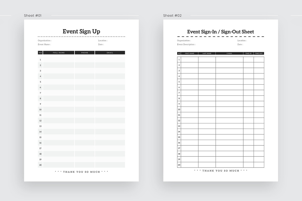 Event Sign Up Sheet, a Stationery Template by Amit Debnath (Photo 3 of 6)
