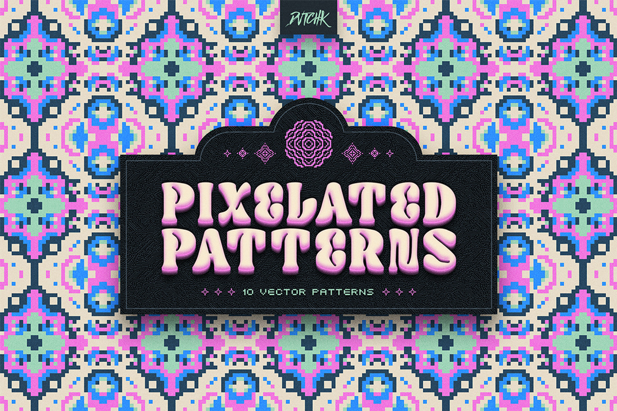 Pixel Mosaic Patterns | Vol. 06, a Pattern Graphic by dvtchk (Photo 7 of 10)