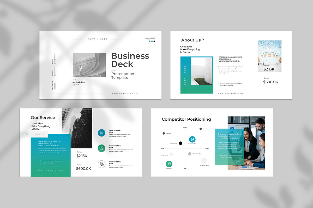 Business Deck White Grey Presentatio preview 2
