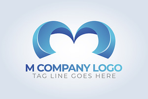 M letter Bluish Brand Logo Template, a Branding & Logo Template by arslantanoli