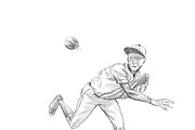 Sketchy baseball drawing set, an Illustration by RasterBird (Thumbnail 11 of 17)