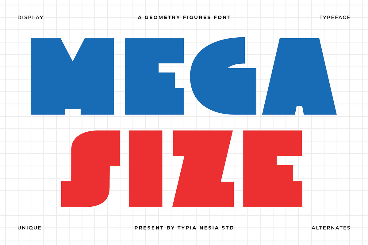 Megasize - Bold Geometric Font, a Sans Serif Font by Typia Nesia (Photo 1 of 13)