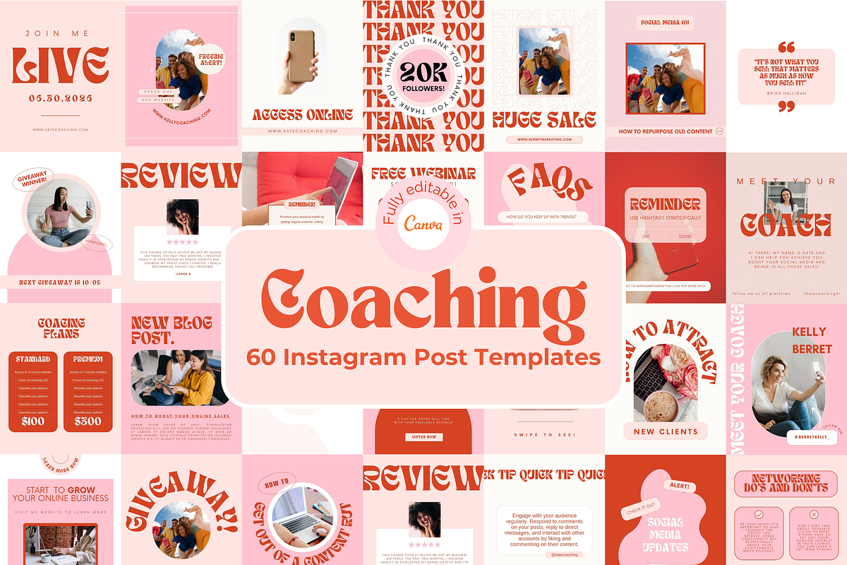 Coaching Instagram Post Templates, a Social Media Template by Hell Yeah Designs (Photo 1 of 7)