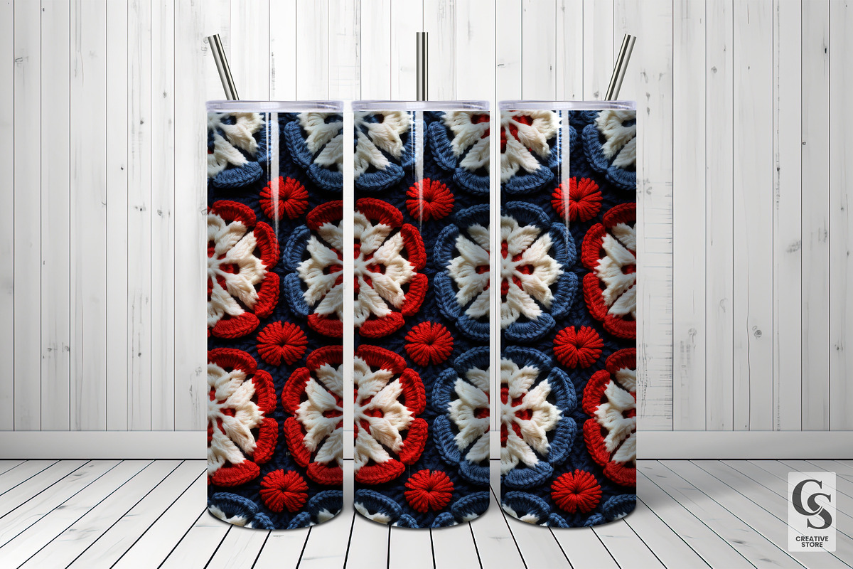 Red Blue Square Crochet Patterns, a Pattern Graphic by Creative Store (Photo 3 of 5)